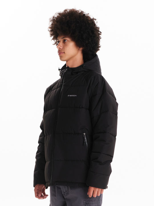 Emerson Herren Winter Jacke Puffer Wasserdicht und winddicht Schwarz