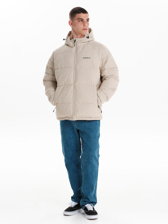 Winter Jacket Puffer Waterproof and Windproof Ecru