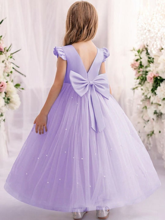 Kinderkleid Kurzärmelig Tüll Lilac