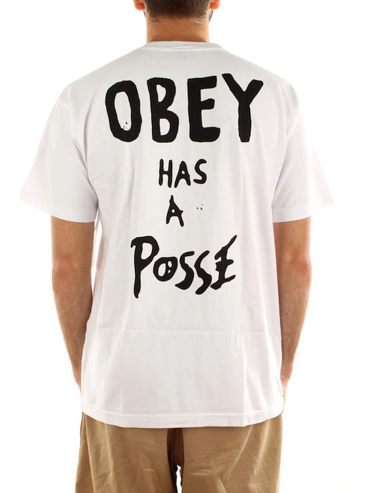 Obey Ανδρικό T-shirt Κοντομάνικο Λευκό