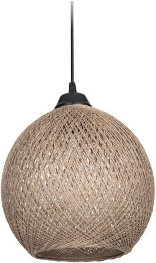 Pakketo Pwl-0967 Deckenleuchte Braune Boho mit Seil für Lampenbirnensockel E27 23x23x22cm