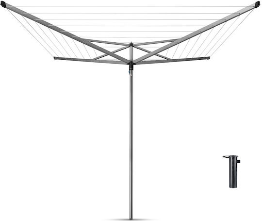 Brabantia Essential Folding Floor Clothes Drying Rack for Garden Metallic with 50m Hanging Length