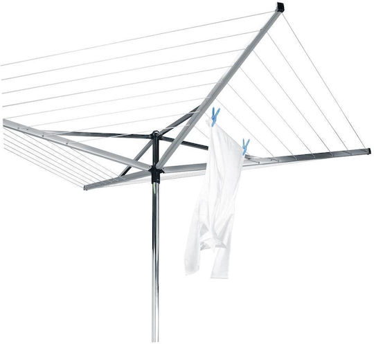 Brabantia Essential Folding Floor Clothes Drying Rack for Garden Metallic with 50m Hanging Length