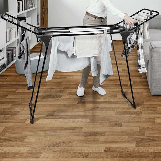 Vileda King Ultimate Uscătoare Rufe Pliere Pardoseală Metalică cu Roți cu Lungimea Suportului de Uscare a Hainelor 20m