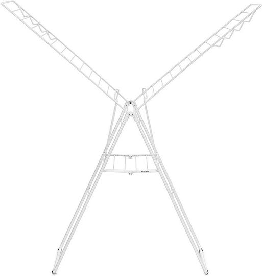 Brabantia Hangon Πτυσσόμενη Απλώστρα Δαπέδου Μεταλλική Fresh White με Μήκος Απλώματος 25m