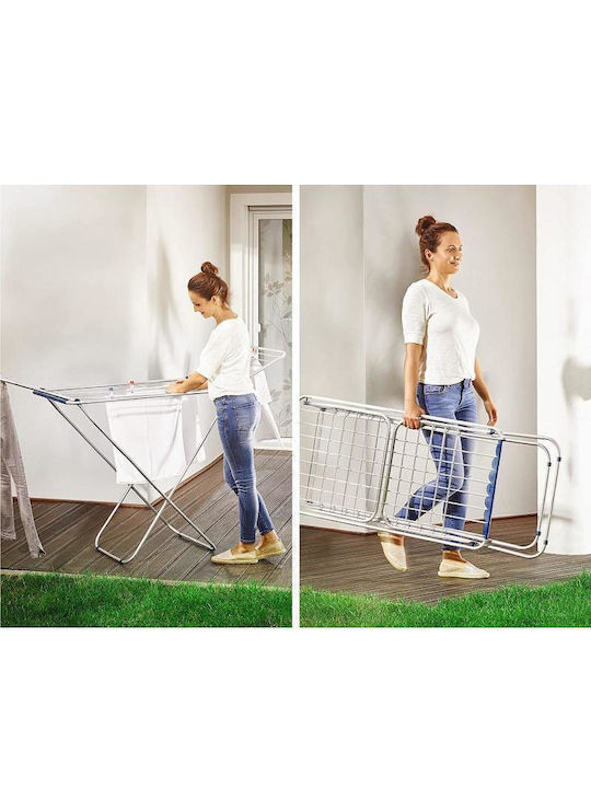 Viosarp Metallic Folding Floor Clothes Drying Rack with Hanging Length 18m