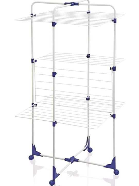 Leifheit Tower 270 Folding Floor Clothes Drying Rack made of Aluminum with Wheels with Hanging Length 27m