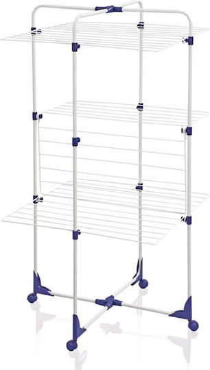 Leifheit Tower 270 Folding Floor Clothes Drying Rack made of Aluminum with Wheels with Hanging Length 27m