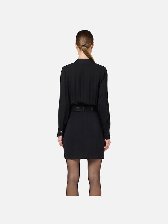 Elisabetta Franchi Mini Kleid Wickel Schwarz