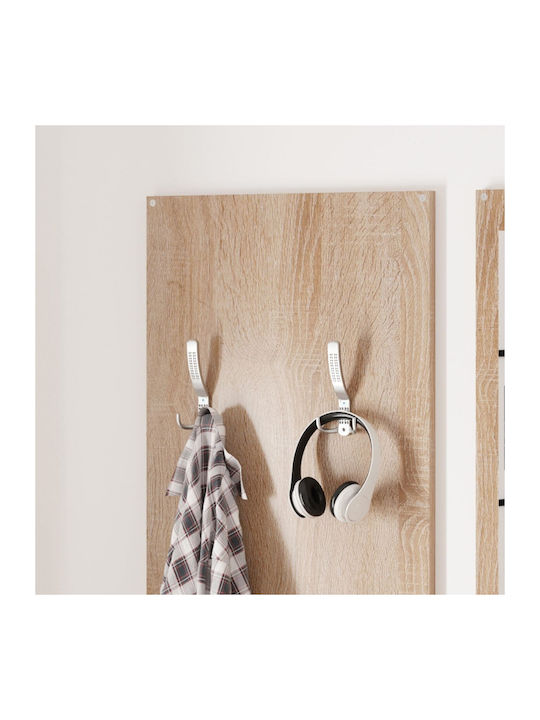 Vern Entry Furniture with Mirror / Hanger & Shoe Rack Sonoma White 80x27x190cm