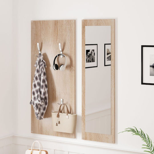 Vern Entry Furniture with Mirror / Hanger & Shoe Rack Sonoma White 80x27x190cm