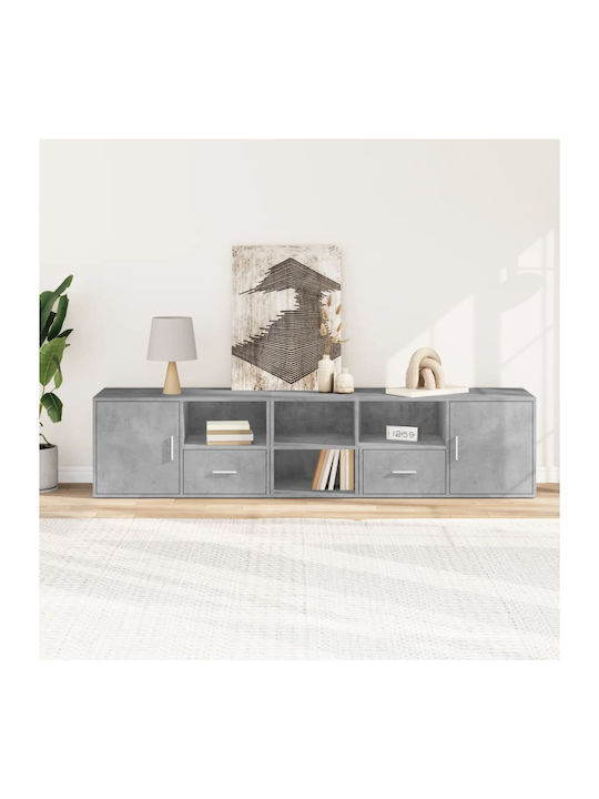 TV-Möbel Eckig Hölzernes Ντουλάπι Gray L200xB40xH45cm