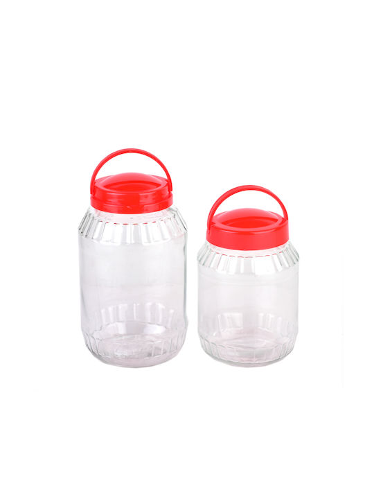 Mondex Set 6 Stück Allgemeine Verwendung Lebensmittelgläser mit Deckel Glas Transparent 2000ml 6 Stück