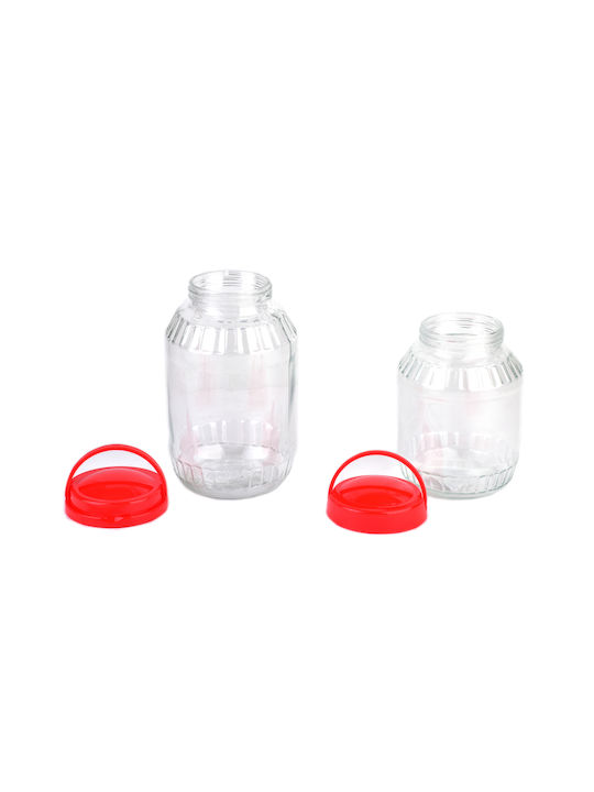 Mondex Set 6 Stück Allgemeine Verwendung Lebensmittelgläser mit Deckel Glas Transparent 2000ml 6 Stück
