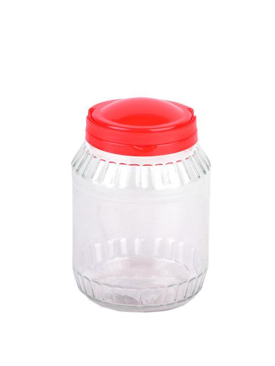 Mondex Set 6 Stück Allgemeine Verwendung Lebensmittelgläser mit Deckel Glas Transparent 2000ml 6 Stück