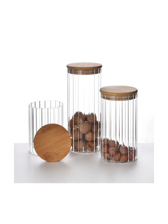 Mondex General Use Glass Jar with Lid Transparent 1100ml 1 Piece