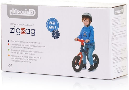 Chipolino Bicicletă de Echilibru pentru Copii Zig Zag Alb