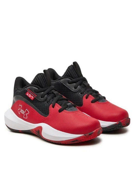 Lockdown 7 Kids Sports Shoes Basketball with Laces Red