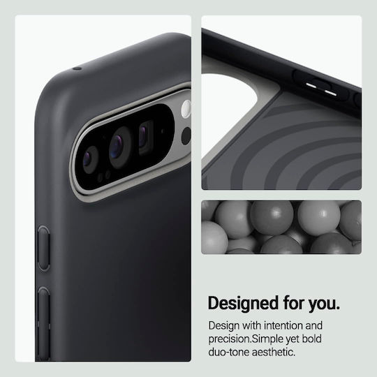 Caseology Nano Pop Umschlag Rückseite Silikon Schwarz (Google Pixel 9 Pro XL)