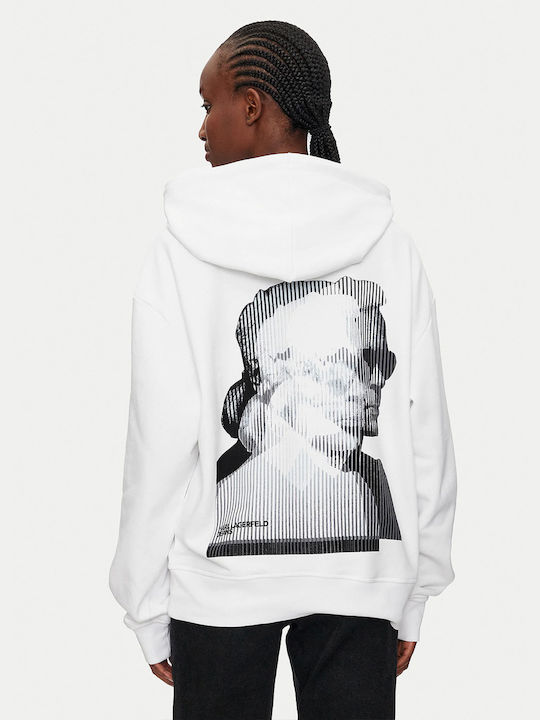 Karl Lagerfeld Women's Hooded Sweatshirt White