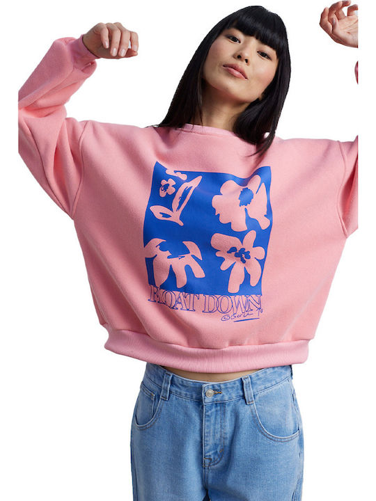 Μακρύ Γυναικείο Φούτερ Pink