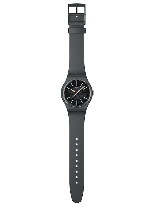 Swatch Coblestone Street Men's Watch 41mm Battery with Gray Rubber Strap