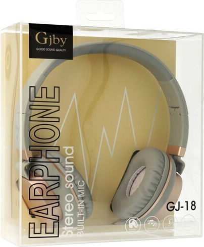 Gjby GJ-18 Ενσύρματα On Ear Ακουστικά Χρυσό Γκρι