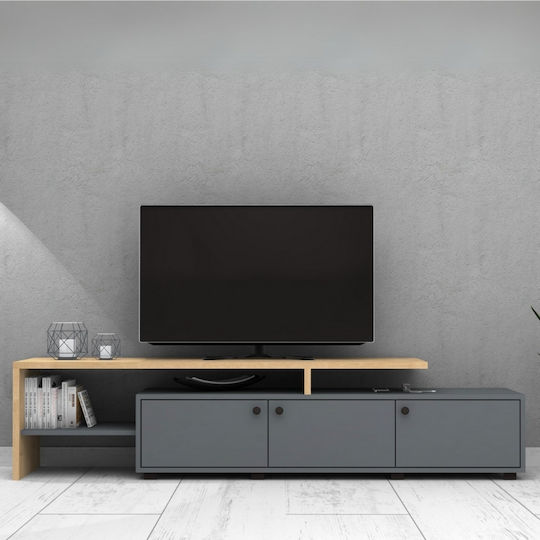 Amadeo Floor-standing Anthracite and Natural Oak 197.5x35x46 cm Amadeo Floor-standing Anthracite and Natural Oak 197.5x35x46 cm