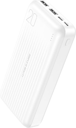 XO PB302 Power Bank 20000mAh с 2 USB-A порта и USB-C порт Бял