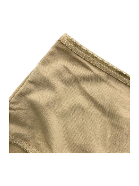 Βαμβακερά Hohe Taille Damen Slip MultiPack Beige