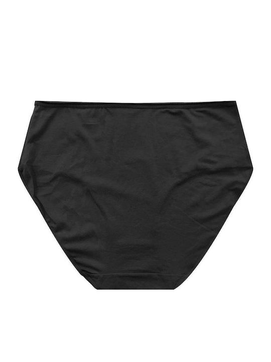 Βαμβακερά Hohe Taille Damen Slip MultiPack Schwarz