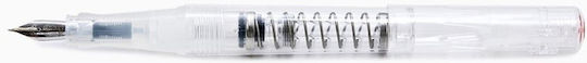 Twsbi Go Spring Load Mechanism Калиграфска Писалка Широк Прозрачна с Червен Мастило