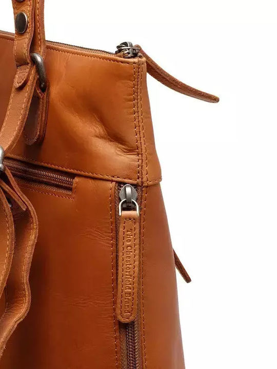 Leather Women's Bag Shopper Backpack Tabac Brown