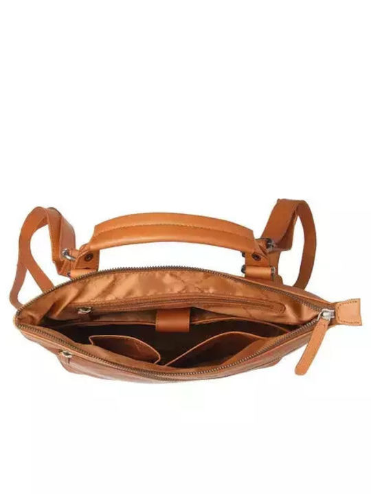Leather Women's Bag Shopper Backpack Tabac Brown