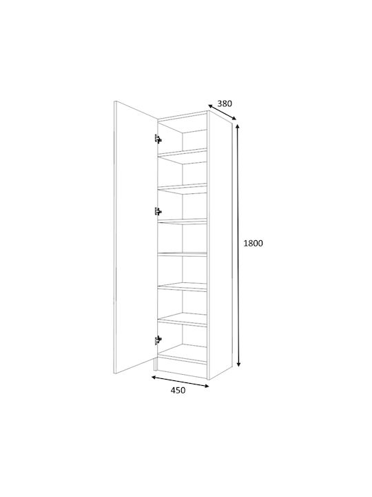 Petro Wooden Shoe Organizer White 45x38x180cm