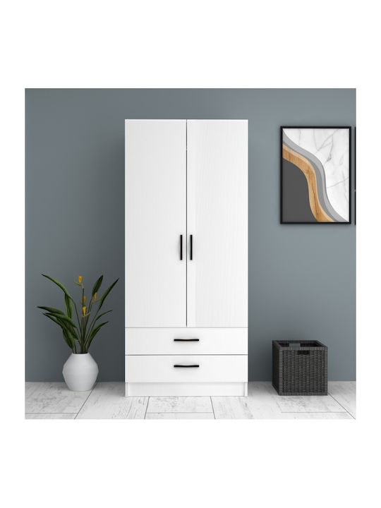 Doppeltür Kleiderschrank Ricardo White 80x51.8x181cm