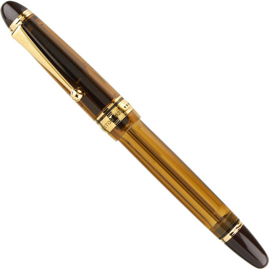 Pilot Custom 823 Writing Pen Fine Brown Glass with Brown Ink FKKE-3MRP-BN