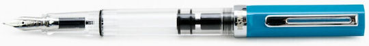 Twsbi Eco Cerulean Blue Piston Filling Πένα Καλλιγραφίας Stub Μπλε με Μπλε Μελάνι