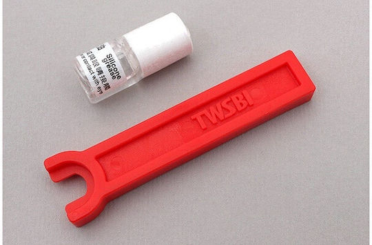 Twsbi Piston Filling Calligraphy Pen Fine Transparent With Red Ink