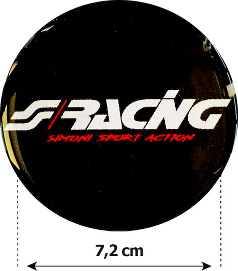 Simoni Racing Car Signal Stickers with Enamel Coating 7.2 x 7.2cm for Car Wheels in White Color 4pcs