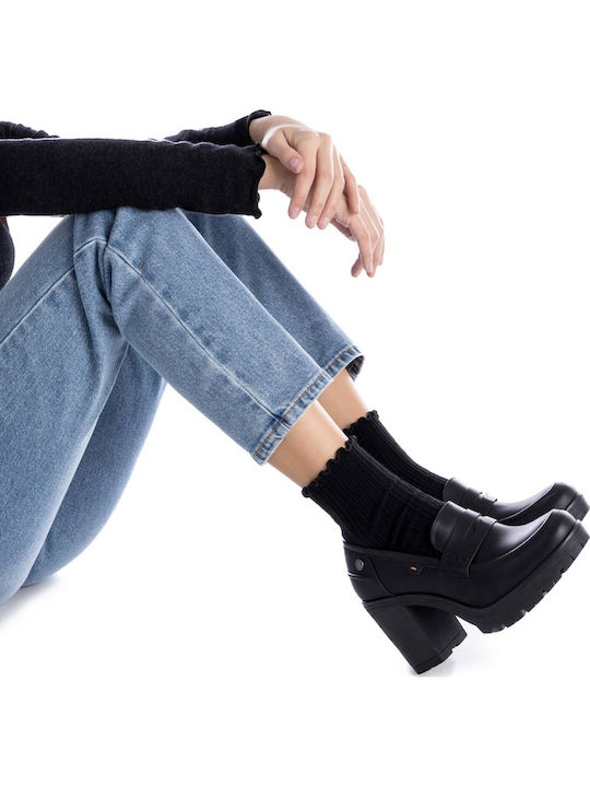 Pumps mit Chunky hohem Absatz Schwarz