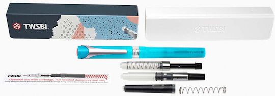 Twsbi Swype Füllfederhalter Kalligraphie Breite Blau aus Kunststoff mit Blauer Tintenfarbe
