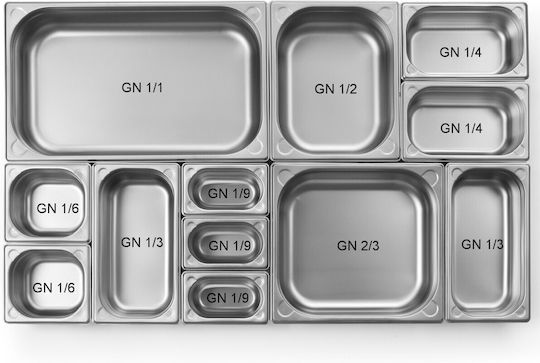 Gn 1/3 Steel Container Kitchen Line Height 40 Mm Hendi 806418