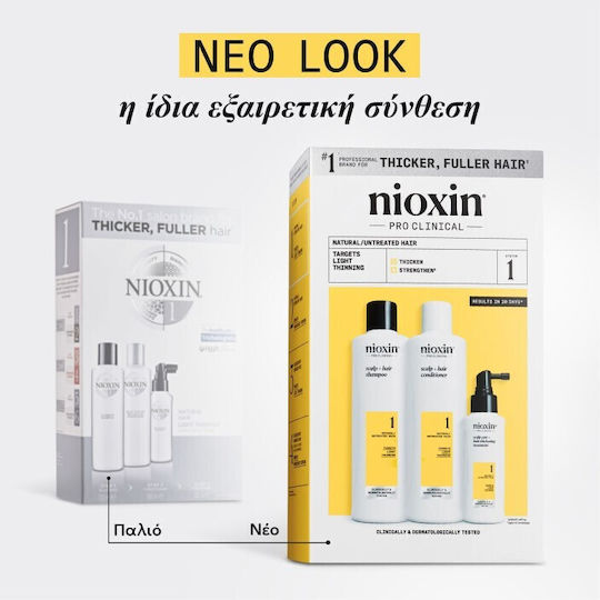 Nioxin Promo Scalp & Hair System 1 Φυσικά Μαλλιά Ελαφριά Αραίωση Shampoo 300ml & Conditioner 300ml & Treatment Serum 100ml