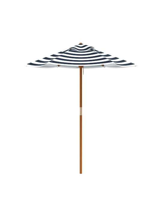 Runder Holz-Garten- und Terrassen-Sonnenschirm Blau Φ1.4xH1.4m