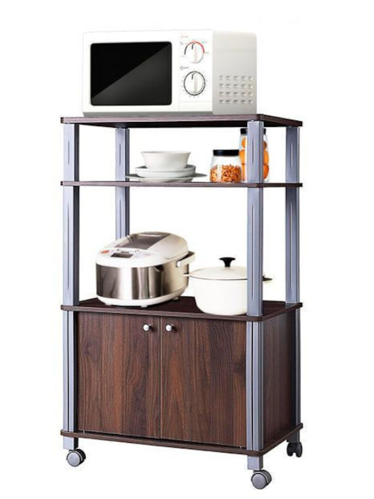 Costway Kitchen Rack Plastic 4 Tiers Brown 60x40x98cm
