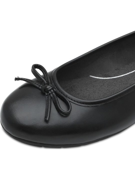 Synthetic Leather Ballerinas Black