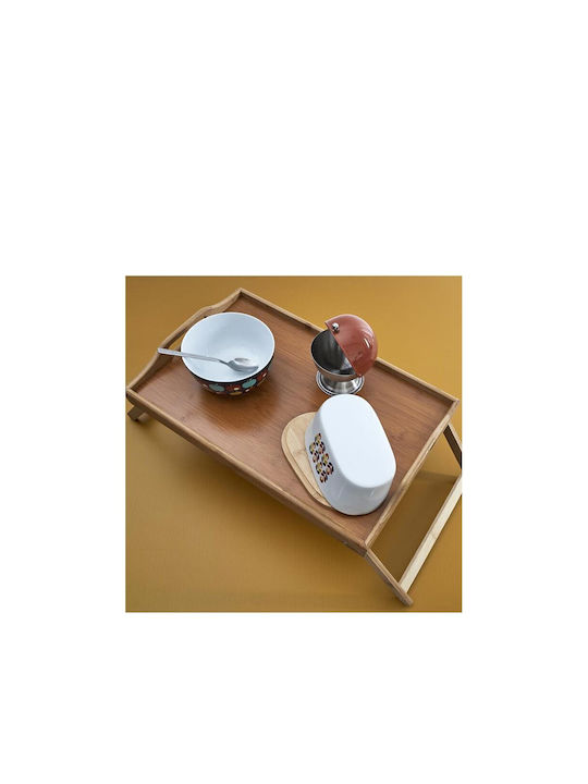 Bambus Dreptunghiular Tavă de Servire din Bamboo cu Mânere în Culoare Maro 45.5x17x30cm KA5054 1buc