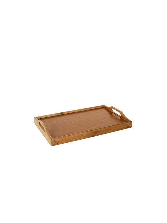 Bambus Dreptunghiular Tavă de Servire din Bamboo cu Mânere în Culoare Maro 45.5x17x30cm KA5054 1buc