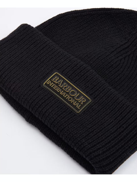 Beanie Masculin Căciulă cu Tricotaj Rib în culoarea Negru